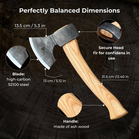 Small Carving Axe, 0.65 kg (1.43 lb)