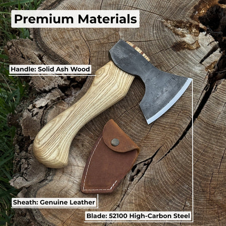 Small Carving Axe with Leather Sheath, 0.47 kg (1 lb)