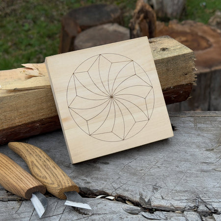 Small Linden Wood Carving Board with Pre-Drawn Pattern