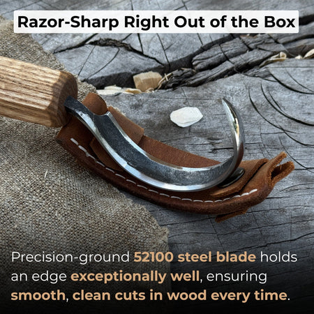 Spoon Carving Hook Knife – Large Radius Curve 5.5 cm (2.17 inches)
