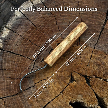 Spoon Carving Hook Knife – Long Curved Blade 7 cm (2.7 inches)
