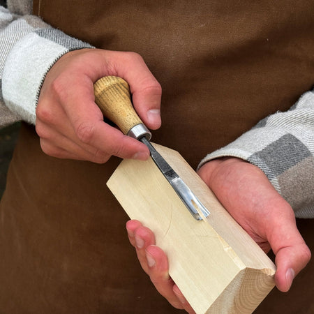 Straight Carving Gouge with Palm Handle, 5-12 mm / 0.20-0.47 in