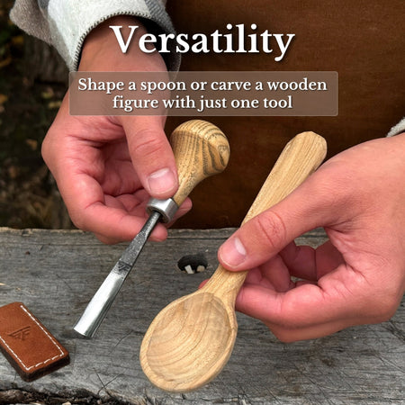 Straight Carving Gouge with Palm Handle, 5-12 mm / 0.20-0.47 in