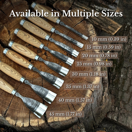 Straight Gouge (Rounded Chisel), 10 - 45 mm (0.4 - 1.8 inches)