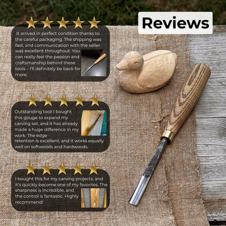 Straight Wood Carving Gouge, 5 - 12 mm (0.20 - 0.47 inches)
