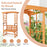 6.2 Feet Tall Patio Garden Arbor with Pergola and 2-Seat Bench for Garden Lawn Backyard Decoration-Yellow