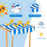 Kids Wooden Sandbox with Striped Canopy