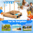 Kids Wooden Sandbox with Striped Canopy