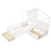 Twin Size House Bed Kids Platform Bed with Padded Bench-White