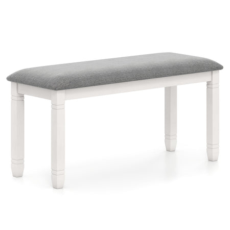 Upholstered Bedroom Bench with Padded Seat and Solid Wood Legs-Gray