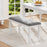 Upholstered Bedroom Bench with Padded Seat and Solid Wood Legs-Gray