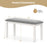 Upholstered Bedroom Bench with Padded Seat and Solid Wood Legs-Gray