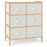 Fabric Dresser with 6 Drawers with 6 Folding Fabric Bins for Bedroom Living Room-Natural