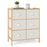 Fabric Dresser with 6 Drawers with 6 Folding Fabric Bins for Bedroom Living Room-Natural