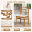 6 Pieces Patio Acacia Wood Dining Set with Bench Rectangular Table and Chairs