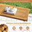 3 Pieces Patio Dining Set Acacia Wood Outdoor Rectangular Picnic Table and 2 Benches