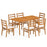7 Pieces Patio Acacia Wood Dining Set Outdoor Rectangular Table and Chairs Set