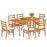 7 Pieces Patio Acacia Wood Dining Set Outdoor Rectangular Table and Chairs Set