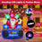 6 Feet Inflatable DJ Santa with Rotating Music Light and Flashing LEDs