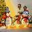 3-Piece 2D Lighted Penguin Family Christmas Decoration with 160 LED Lights