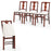 Folding Chairs Set of 4 Upholstered Dining Chairs with Comfy Padded Seats-Brown