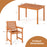 5 Pieces Patio Wood Dining Set Outdoor Rectangular Table and Chairs