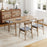 Fabric Upholstered Kitchen Armless Dining Chairs with Rubber Wood Frame Set of 4-Oak