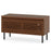 Mid Century Fluted TV Stand for 40" TV with 2 Hidden Compartments and Metal Legs-Walnut