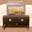 Mid Century Fluted TV Stand for 40" TV with 2 Hidden Compartments and Metal Legs-Walnut