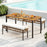3 Pieces Acacia Wood Patio Dining Set for Deck and Backyard