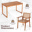 5 Pieces Acacia Wood Dining Set with Outdoor Table and Rattan Chairs for 4 Persons