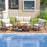 4 Piece Patio Rattan Furniture Set with 2-Tier Coffee Table-White