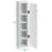 Free Standing Toilet Paper Holder with 4 Shelves and Top Slot for Bathroom-White