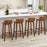 29 Inch Wood Bar Stools Set of 2 with Solid Back and Seat-Walnut