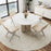 Wooden Dining Chairs of 2 with Rubber Wood Frame and Padded Cushions-White