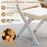 Wooden Dining Chairs of 2 with Rubber Wood Frame and Padded Cushions-White