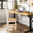 Wooden Dining Chairs Set of 2 with High Back and Rubber Wood Frame-Natural