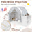 Wooden Kids Play Tent with Curtain Shades and 8 Cubbies-White