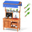 Wooden Pretend Play Kitchen with Height Adjustable Canopy for Kids-Natural