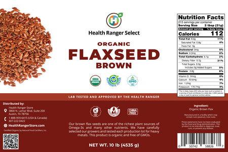 Mega Bucket Organic Flax Seed Brown (10LB, 4535g)